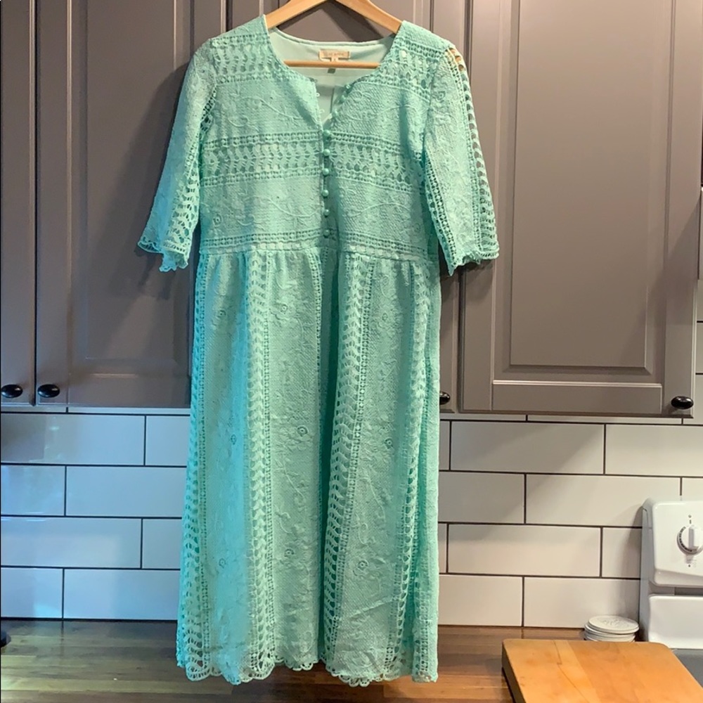 Mint green lace dress